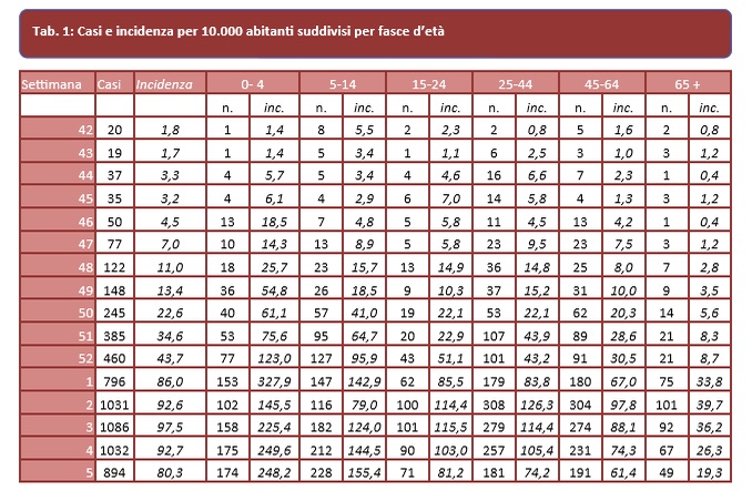 influenza veneto rapporto tviweb