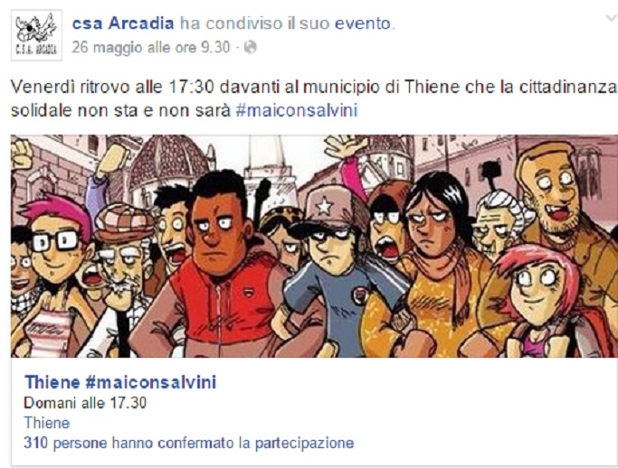 thiene salvini centri sociali arcadia