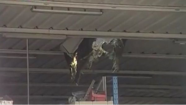 il buco prodotto dalla caduta di Sandri