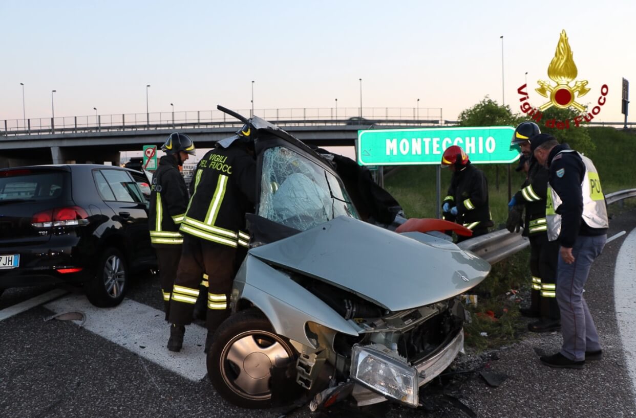 MONTECCHIO MAGGIORE- Tre feriti in A4 in un terribile incidente | TViWeb