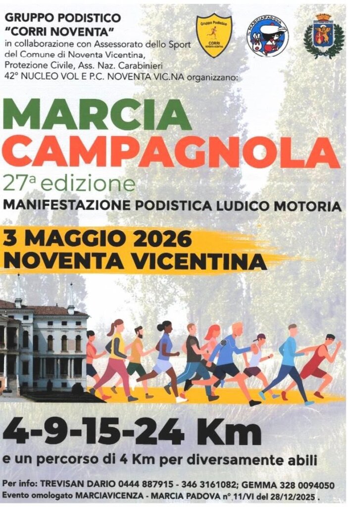 DOMENICA 3 MAGGIO TUTTI ALLA MARCIA CAMPAGNOLA DI NOVENTA!